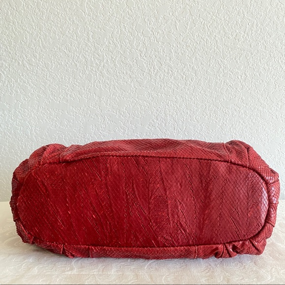 Jenrigo red python snakeskin bag - Picture 4 of 11